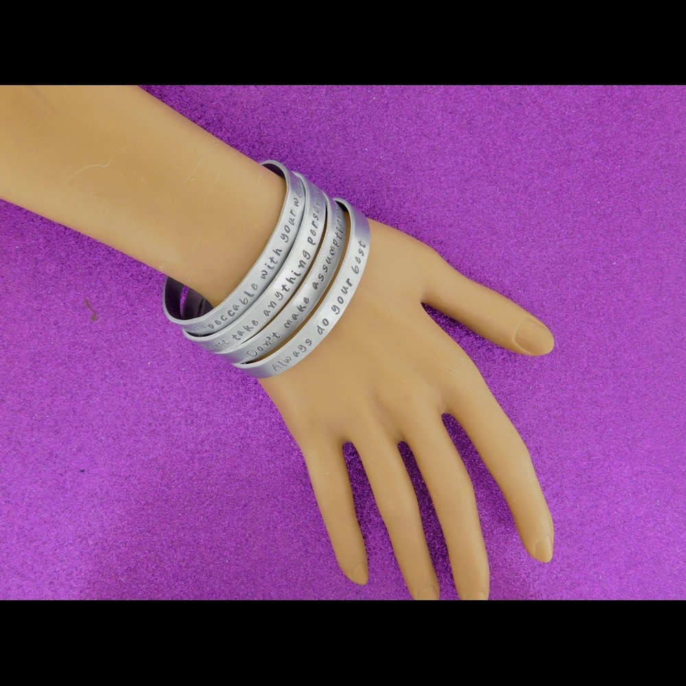 4 Stackable Inspirational Bracelets Set - Picture 3 of 5